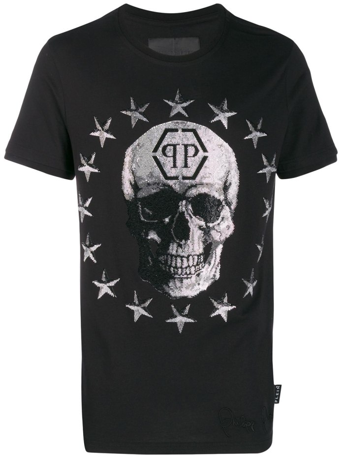 Футболка Philipp plein с зеленым черепом