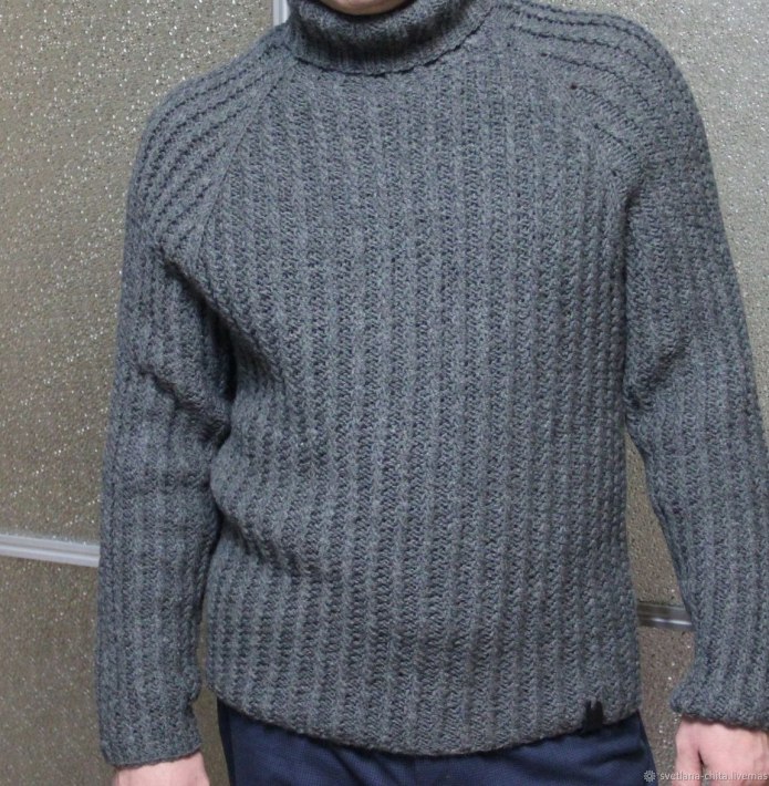 Мужской джемпер спицами