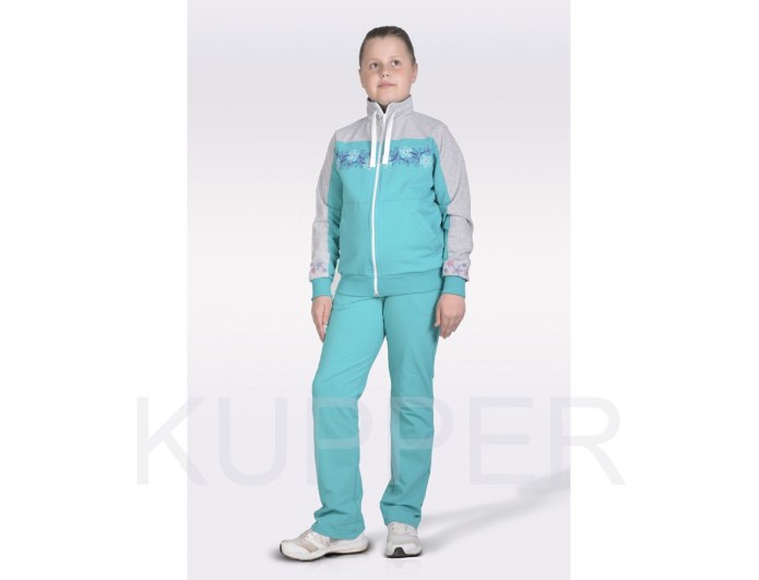 Бирюзовый костюм спортивный модный