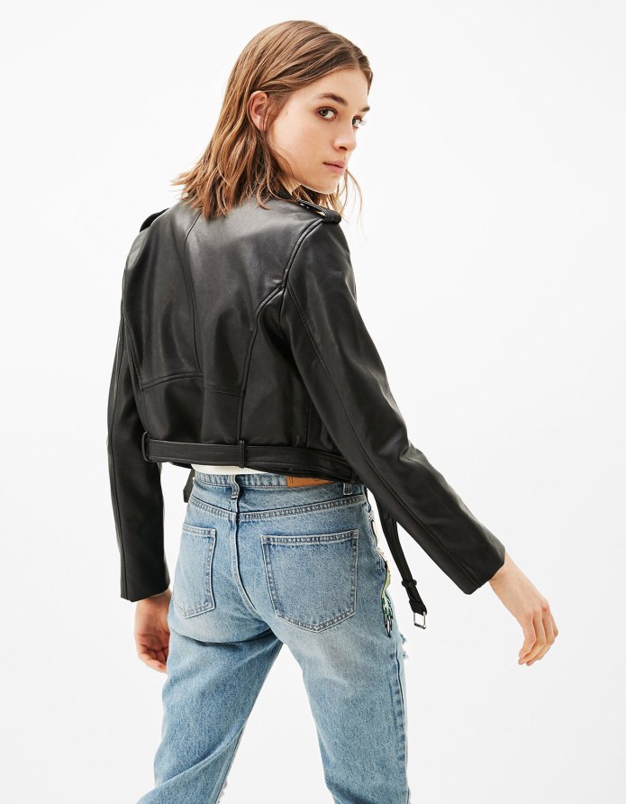 Куртка Zara женская из экокожи экокожи с капюшоном 8073/239