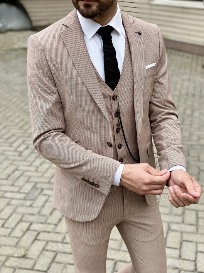 Мужские костюмы тройка Slim Fit