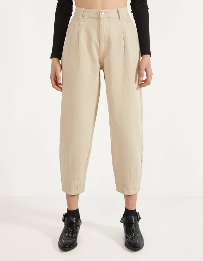 Джинсы Zara Slouchy бежевые