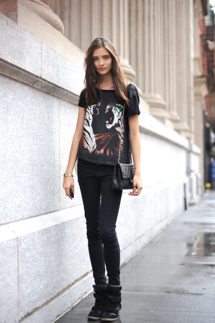 Укороченные брюки Street Style