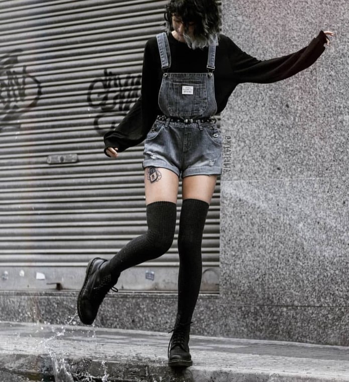 Goth outfit Грандж 2020 корейский