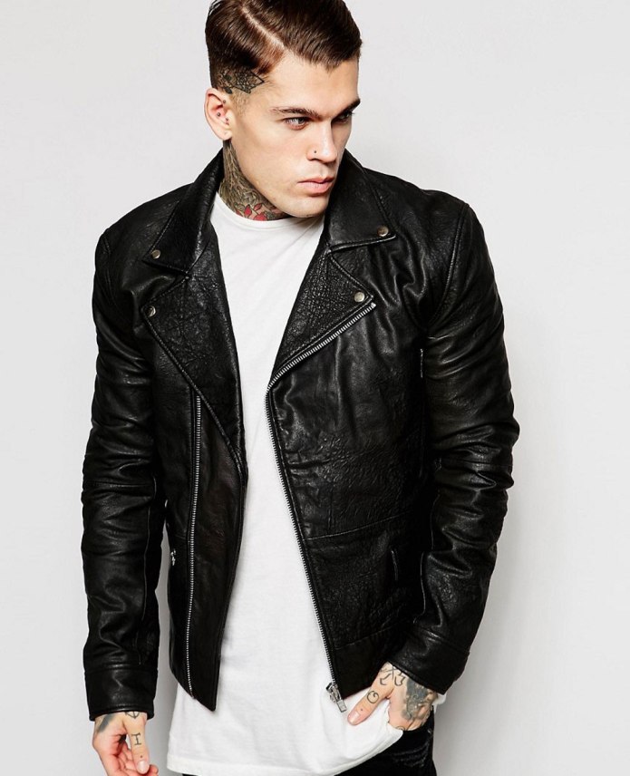 Мужская верхняя одежда Noora Brando Mens Black Leather Jacket Classic Quilted Soft Slim Fit Biker Style