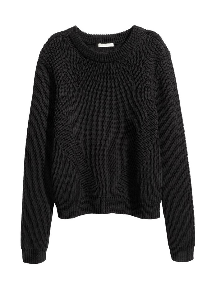 Knitted Turtleneck Jumper - Black - Ladies h&m
