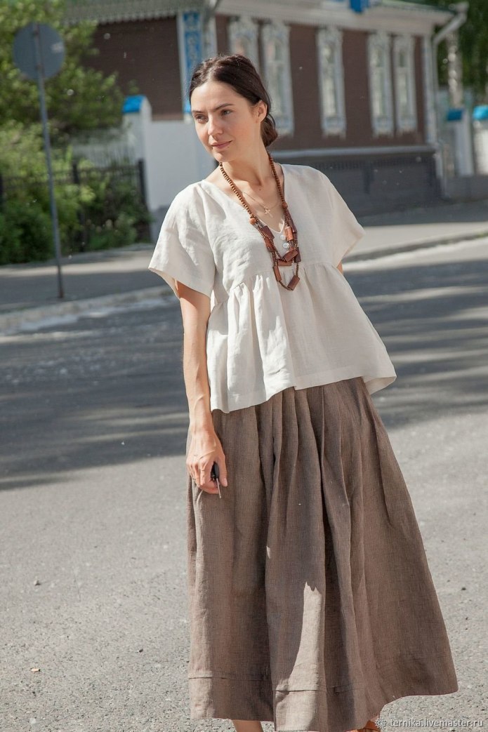 Sela Casual Original льняная юбка