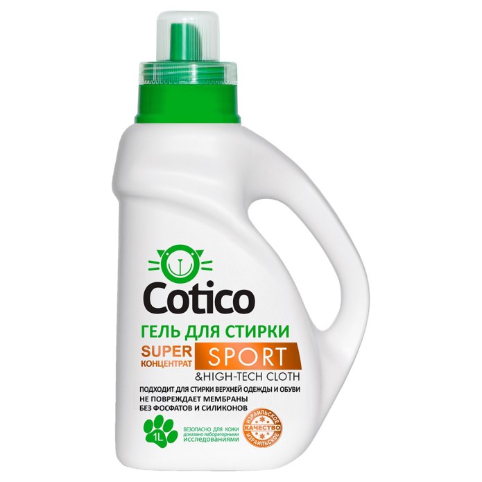 Жидкое средство для стирки Cotico, гель, для спортивных тканей, 1 л