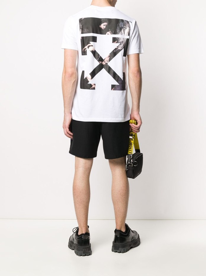 Футболка off White с голубым лого