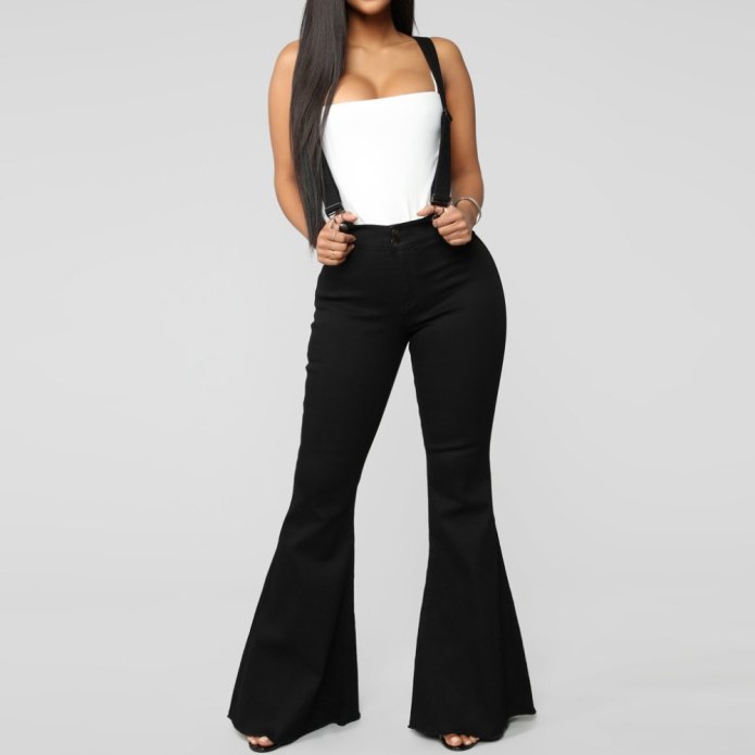 High Waist Flare Jeans Black