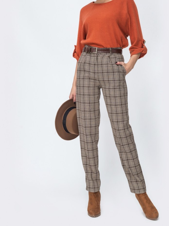 Брюки клетчатые Trussardi