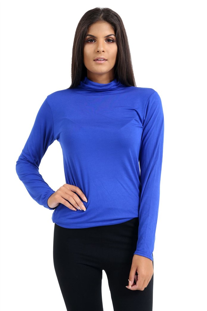 Cotton stretch водолазка с широким вырезом