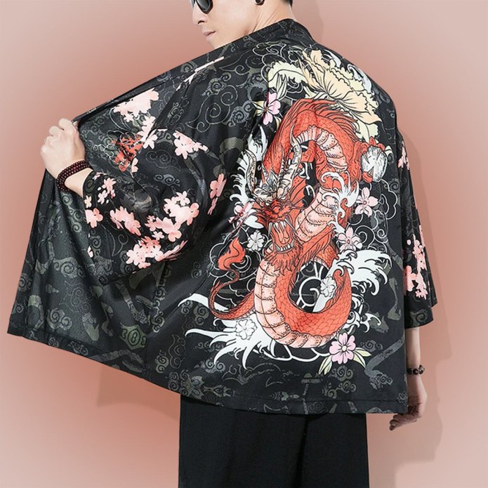 OZON кимоно человек японий кардиган для мужчин Haori