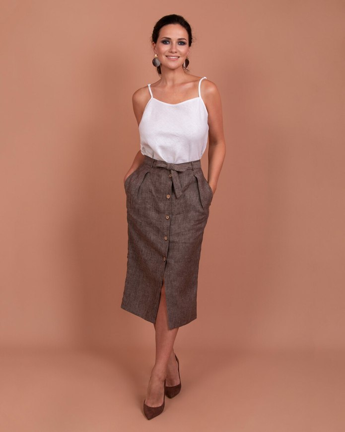 Sela Casual Original льняная юбка