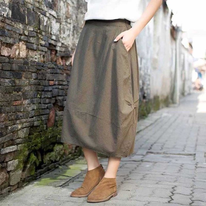 Sela Casual Original льняная юбка