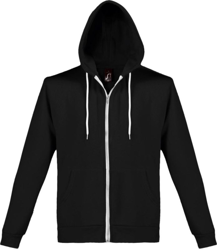 Чёрная худи с капюшоном мужская на молнии Uniqlo
