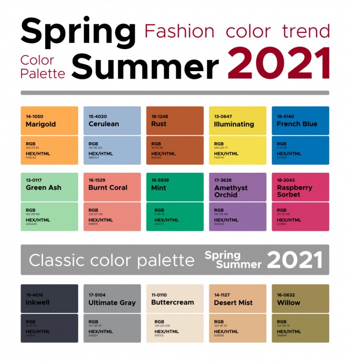 Pantone 2021 палитра