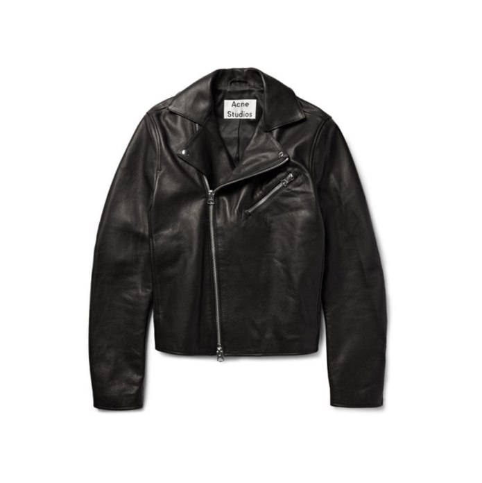Acne Studios Leather Biker Jacket Mock