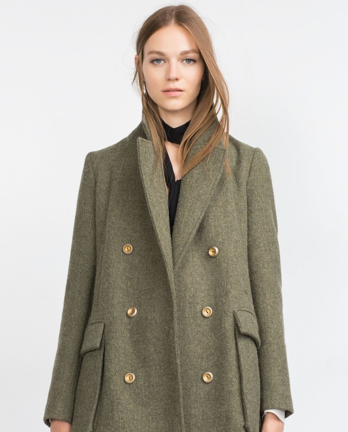 Пальто в стиле милитари Zara