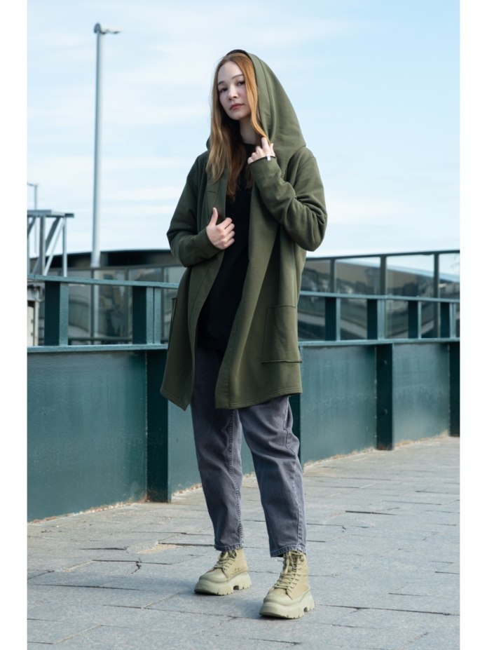 ASOS пальто женское хаки