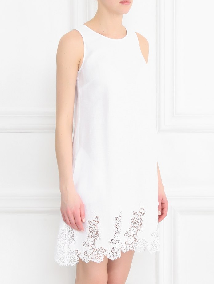 Ermanno Scervino мини платье бежевое с кружевом