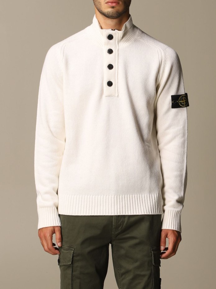 Белый свитер Stone Island