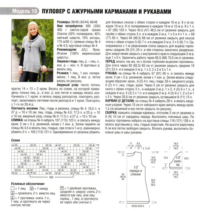 Жилет туника спицами со схемами и описанием