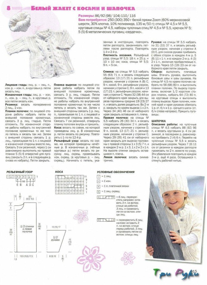 Вязаная кофта для девочки 1.5 2 года спицами схема и описание