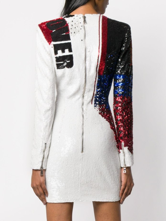 Платье Balmain с пуговицами белое