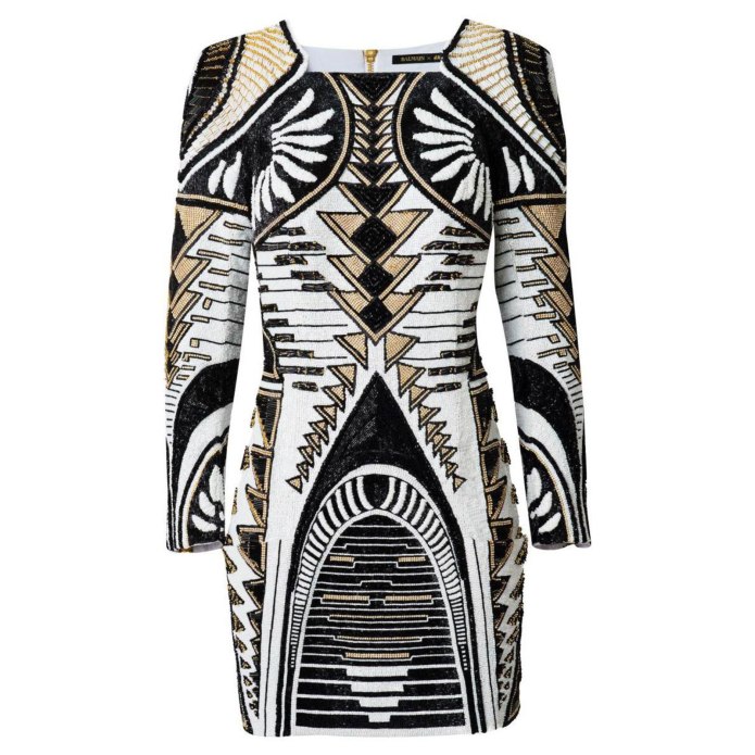 Короткое платье 'Baroque' Balmain черного цвета
