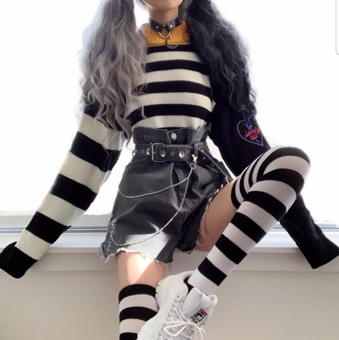 Goth outfit Грандж 2020 корейский