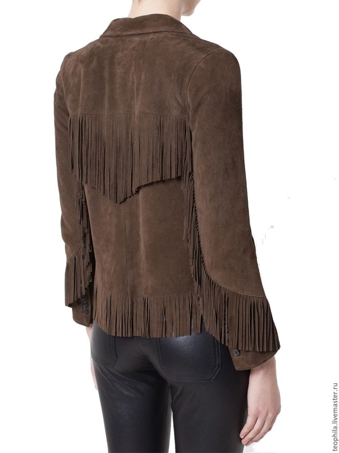 Vera Moda куртка замшевая с бахрамой
