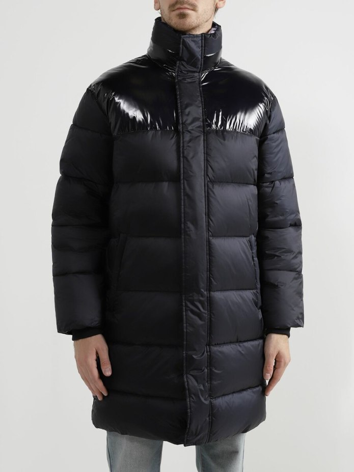 Кожаный пуховик мужской ea7 Emporio Armani
