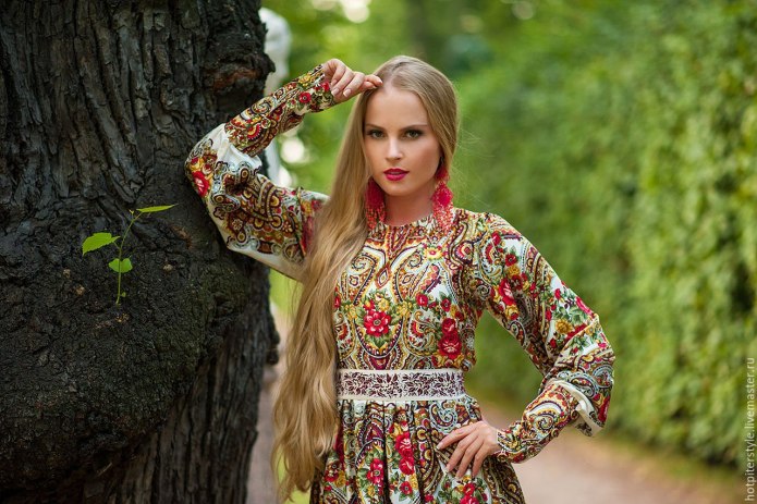 Платье в русском стиле современное