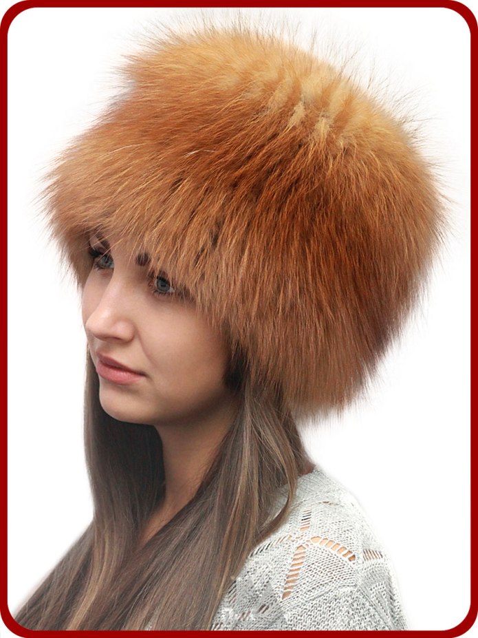 Шапки из меха лисы женские