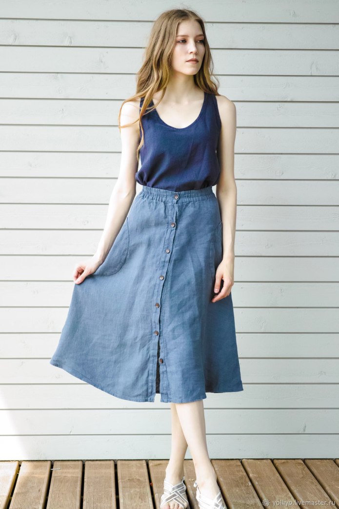 Max Mara 03-5696-0120 юбка лен