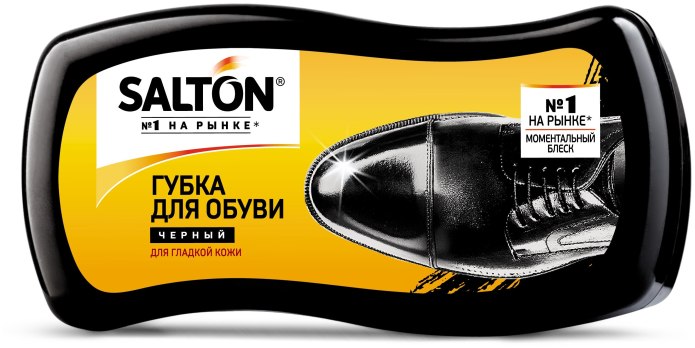 Губка для обуви Silver (придающая блеск) черная широкая (1*48)