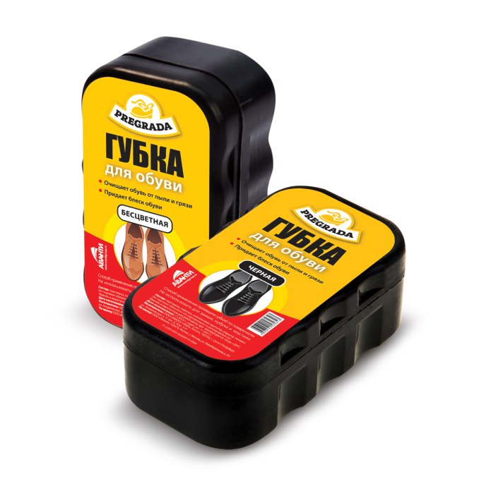 Губка для обуви стандарт черная Pregrada PR-313 65 1