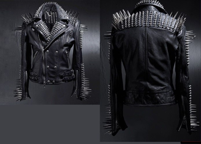 Punk Style Leather Jacket with Spikes