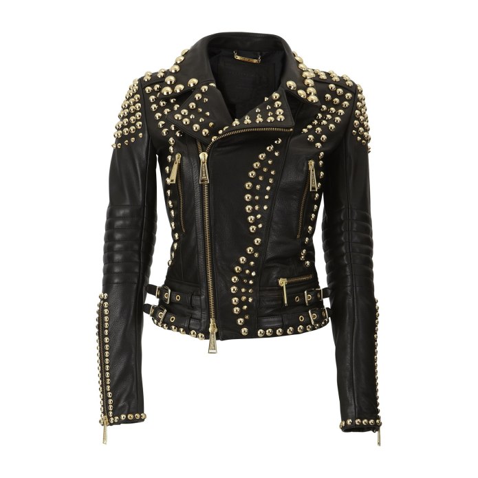 Punk Leather Jacket Spikes