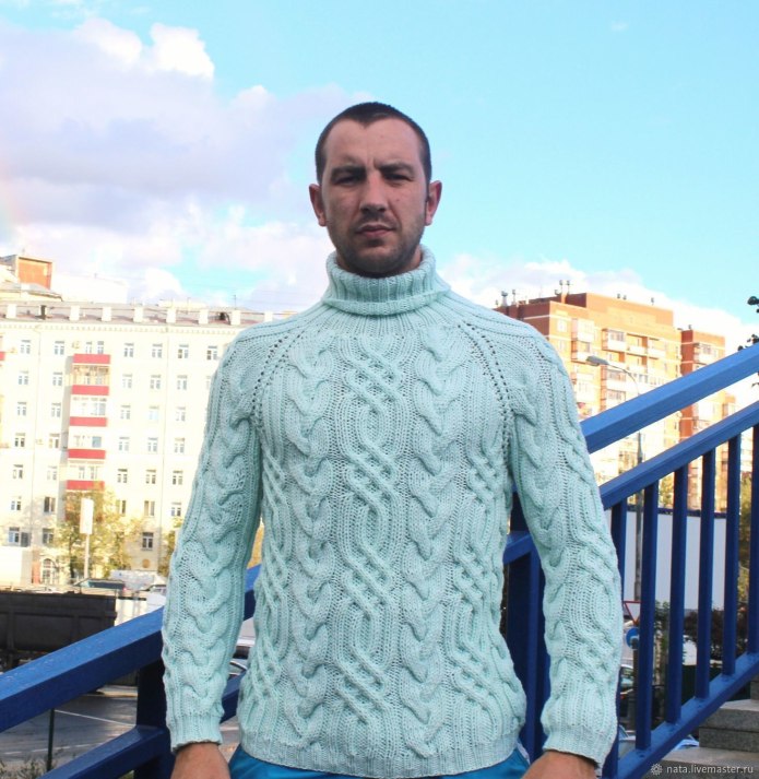 Мятная толстовка мужская