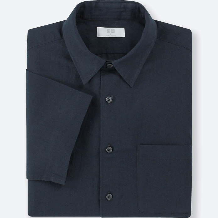 Рубашка черная мужская Uniqlo