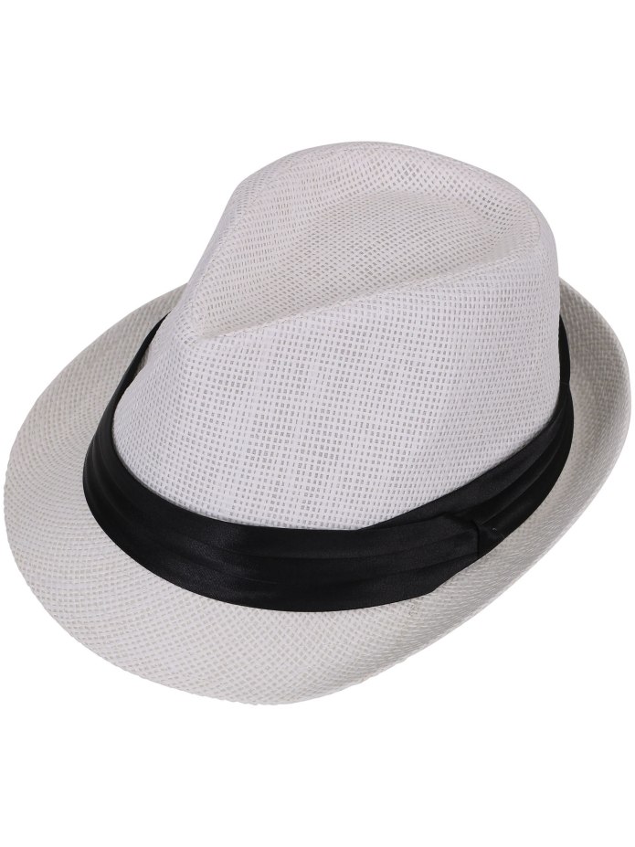 Simplicity Unisex Summer cool Woven Straw Fedora hat & stylish Band
