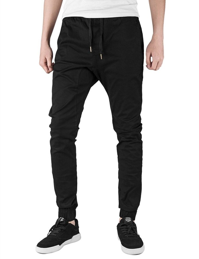 Men Pants Joggers Black