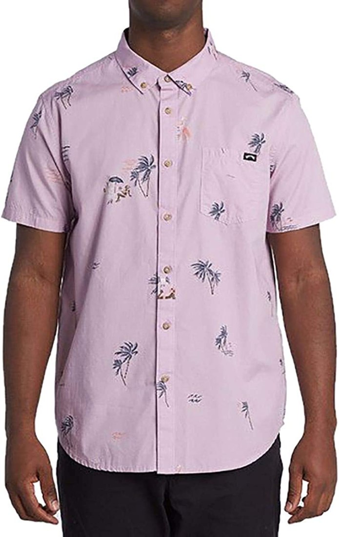 Short Sleeve Shirt in Black/Orange Billbong