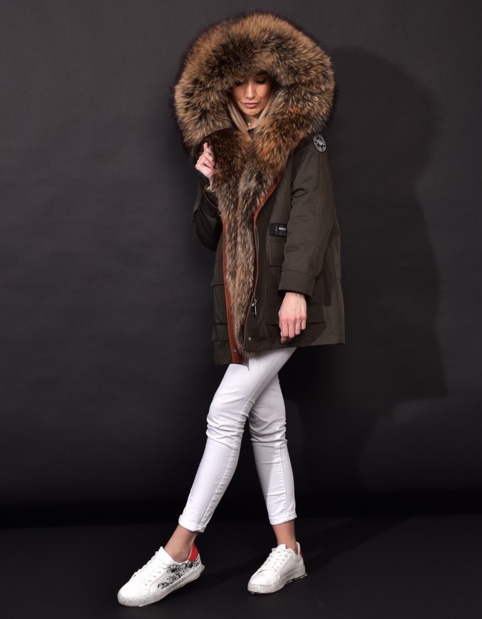 Faux-fur-lined Military Parka