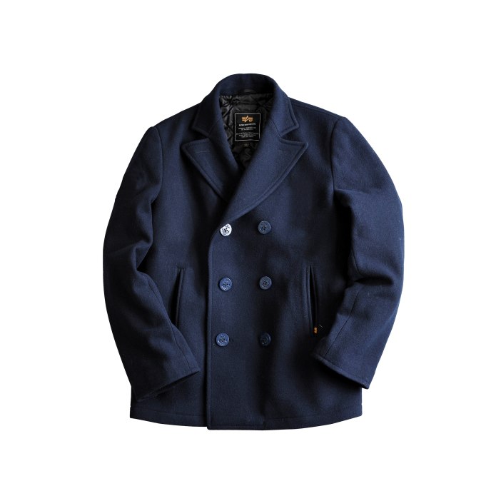 Бушлат шерсть Schott Classic Melton Wool Navy Pea Coat 740 Black