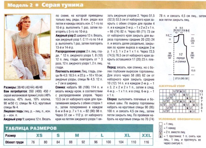 Туники вязаный спицами с описанием и схемами для начинающих