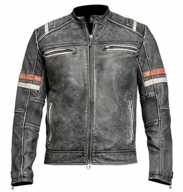 Xelement b7100 'Classic' men's Black Top Grade Leather Motorcycle Biker Jacket