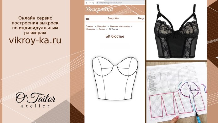Выкройка корсетов бюстье с отрезной чашкой